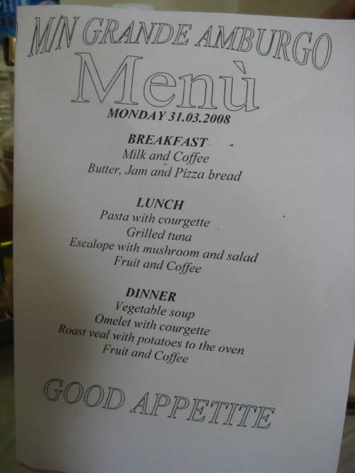 Menu english