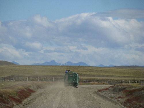on the dirt road